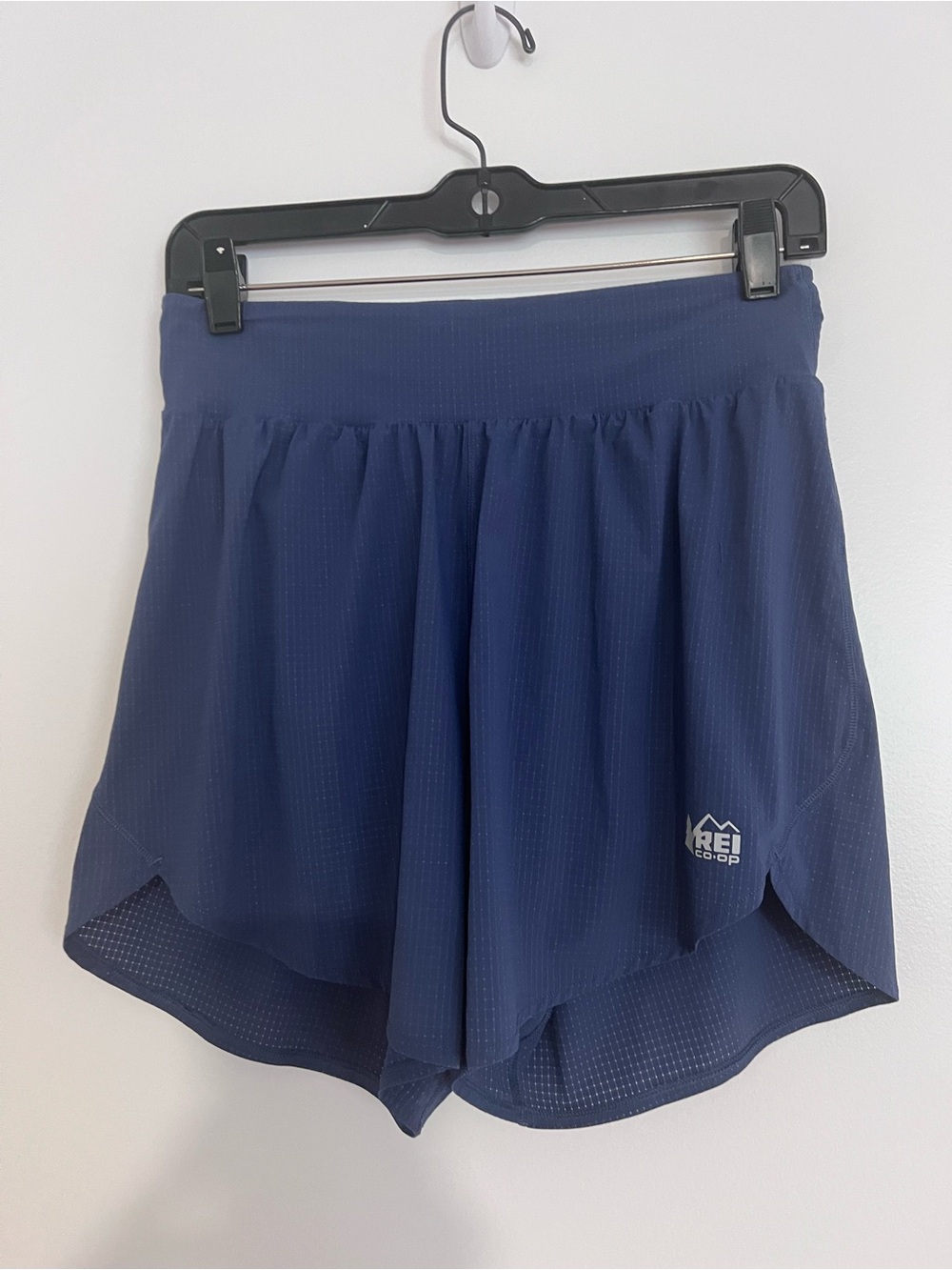 REI Co-op Swiftland 5" Running Shorts Women's Size Small Liner Zip Pocket Blue